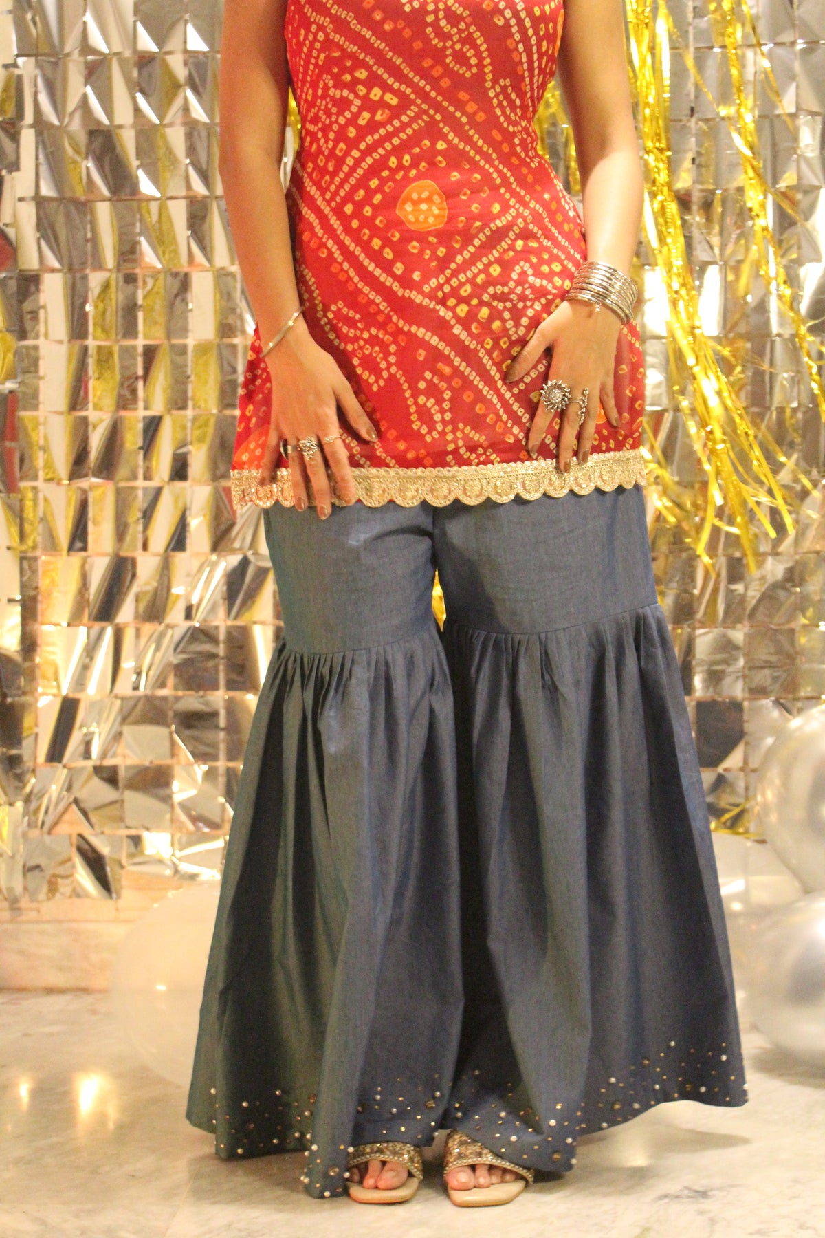 Denim Gharara KaurKala