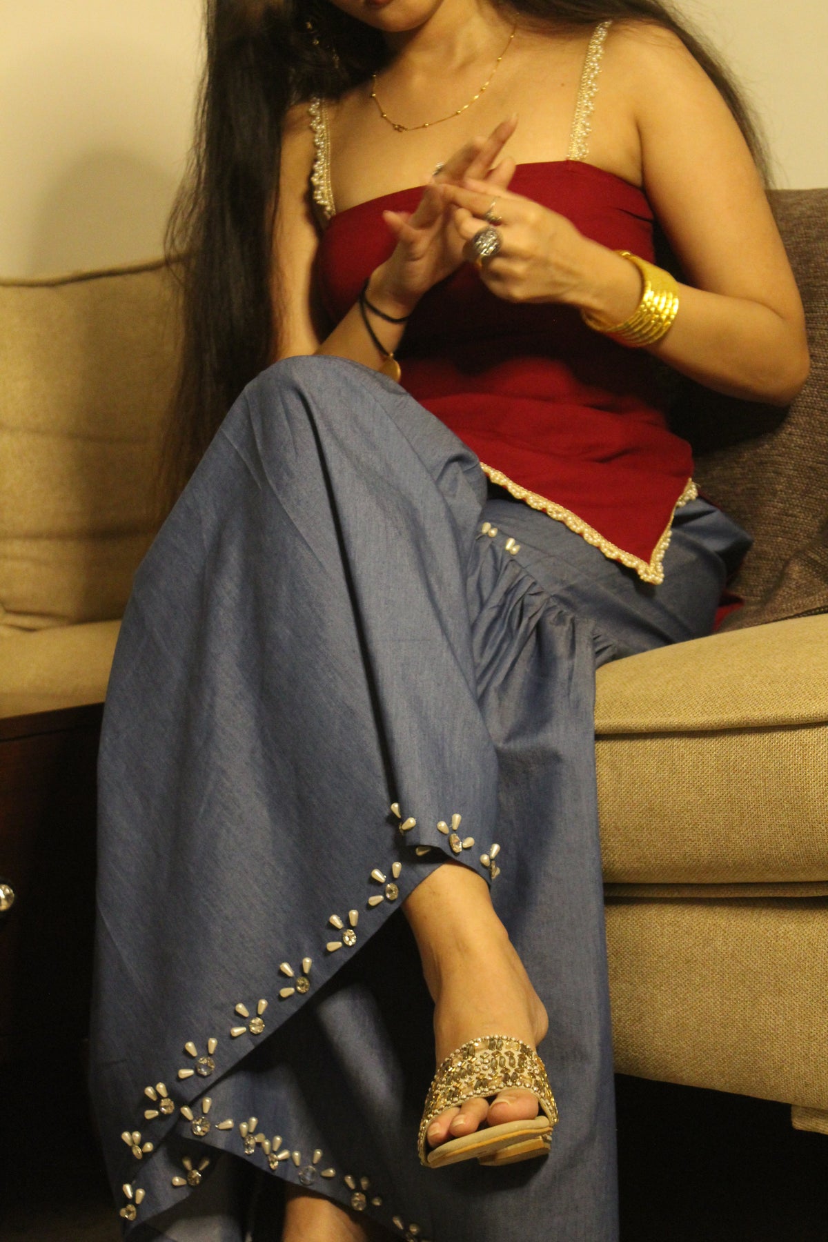 Denim Gharara KaurKala
